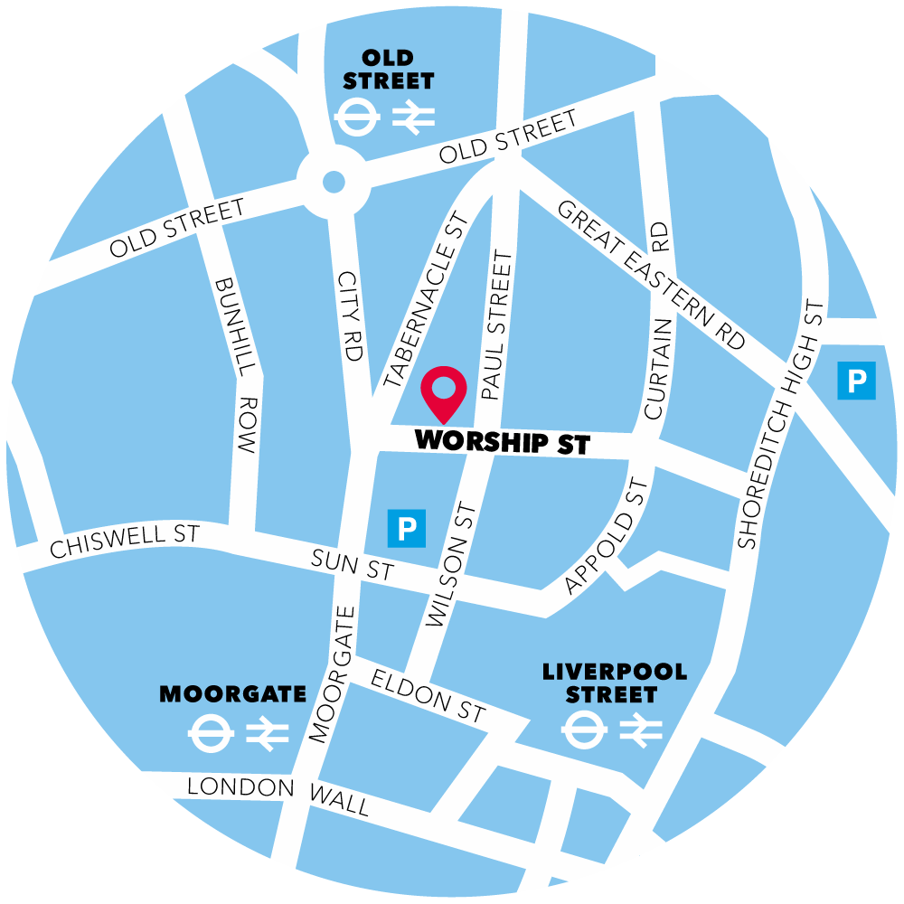 Worship Street map