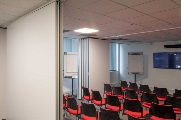 London meeting room hire: Worship Street acoustic partition walls dividing rooms 4, 5 and 6