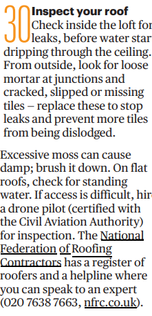 Sunday Times August 2022 article: Inspect Your Roof