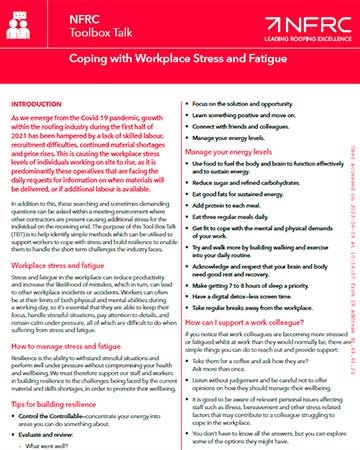 Coping with roofing stress and fatigue