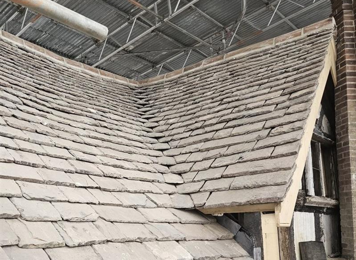 The roof required exceptional knowledge of heritage roofing